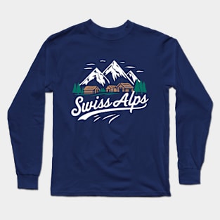 Swiss Alps. Retro Switzerland Long Sleeve T-Shirt